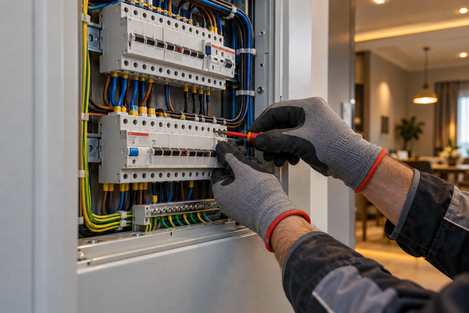 Elektrik panosu bağlantı çalışmasını gösteren temsili görsel